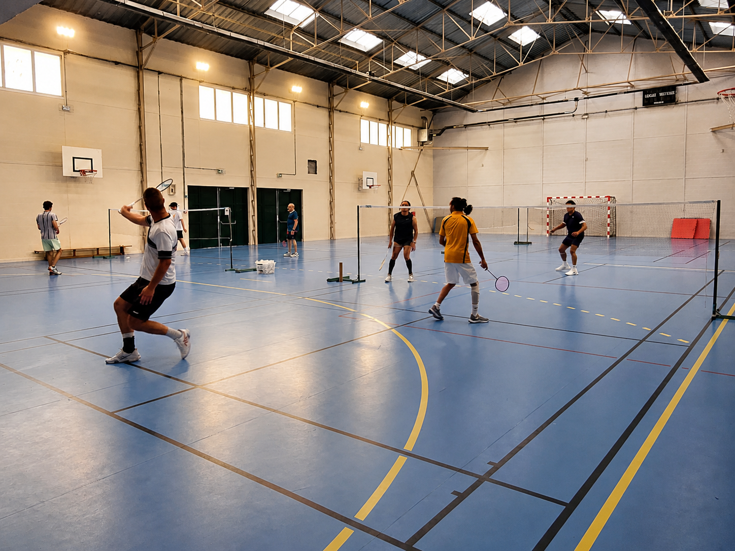 Adultes de l’AGD Badminton en séance loisirs